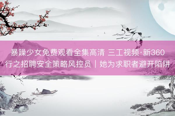 暴躁少女免费观看全集高清 三工视频·新360行之招聘安全策略风控员｜她为求职者避开陷阱