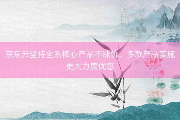 京东云坚持全系核心产品不涨价，多款产品实施更大力度优惠