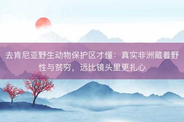去肯尼亚野生动物保护区才懂：真实非洲藏着野性与贫穷，远比镜头里更扎心