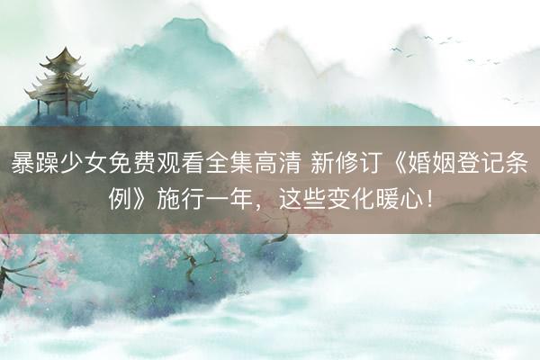 暴躁少女免费观看全集高清 新修订《婚姻登记条例》施行一年，这些变化暖心！
