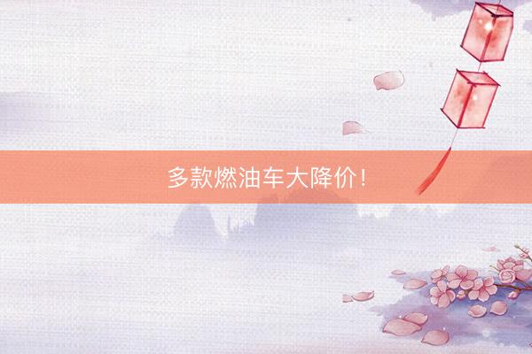 多款燃油车大降价！