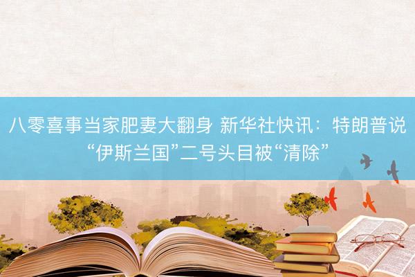 八零喜事当家肥妻大翻身 新华社快讯：特朗普说“伊斯兰国”二号头目被“清除”