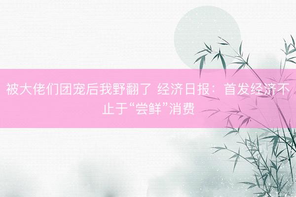被大佬们团宠后我野翻了 经济日报：首发经济不止于“尝鲜”消费