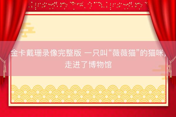 金卡戴珊录像完整版 一只叫“薇薇猫”的猫咪，走进了博物馆