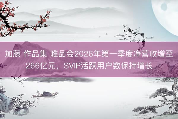 加藤 作品集 唯品会2026年第一季度净营收增至266亿元，SVIP活跃用户数保持增长