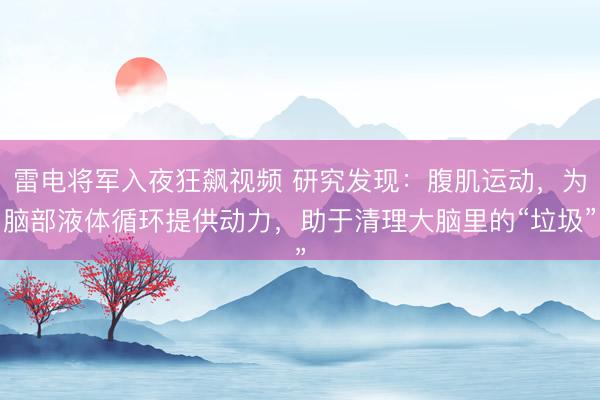 雷电将军入夜狂飙视频 研究发现：腹肌运动，为脑部液体循环提供动力，助于清理大脑里的“垃圾”