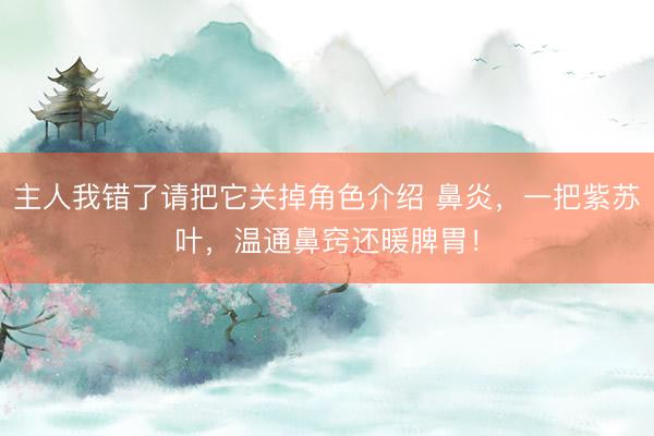 主人我错了请把它关掉角色介绍 鼻炎，一把紫苏叶，温通鼻窍还暖脾胃！