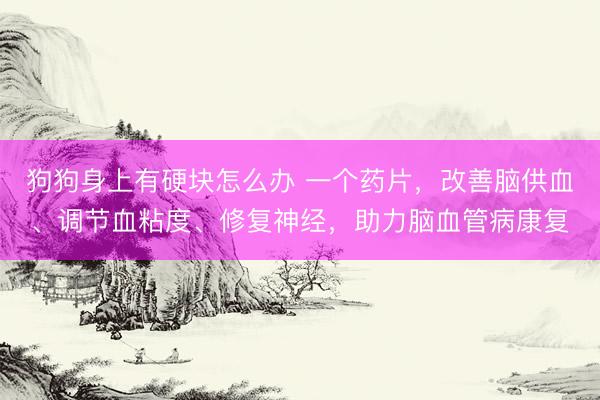 狗狗身上有硬块怎么办 一个药片，改善脑供血、调节血粘度、修复神经，助力脑血管病康复