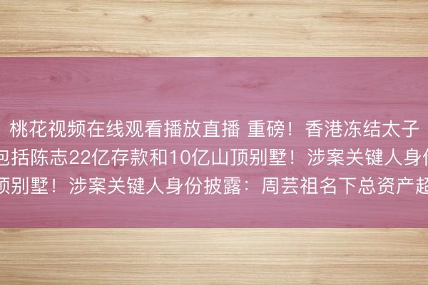 桃花视频在线观看播放直播 重磅！香港冻结太子集团89亿港元资产，包括陈志22亿存款和10亿山顶别墅！涉案关键人身份披露：周芸祖名下总资产超20亿