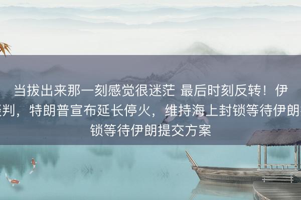 当拔出来那一刻感觉很迷茫 最后时刻反转！伊朗拒绝谈判，特朗普宣布延长停火，维持海上封锁等待伊朗提交方案