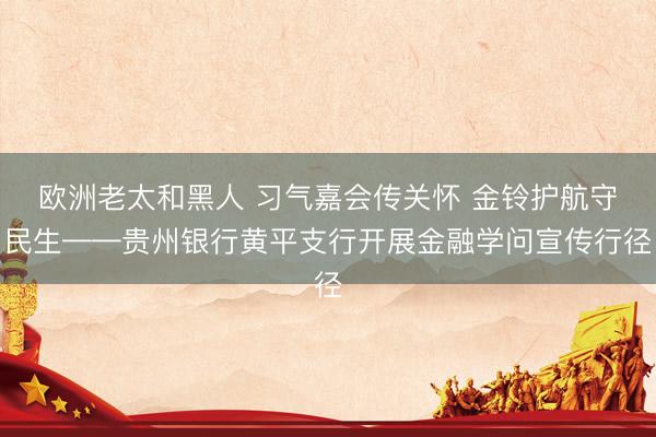 欧洲老太和黑人 习气嘉会传关怀 金铃护航守民生——贵州银行黄平支行开展金融学问宣传行径