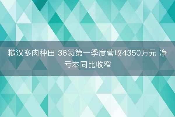 糙汉多肉种田 36氪第一季度营收4350万元 净亏本同比收窄