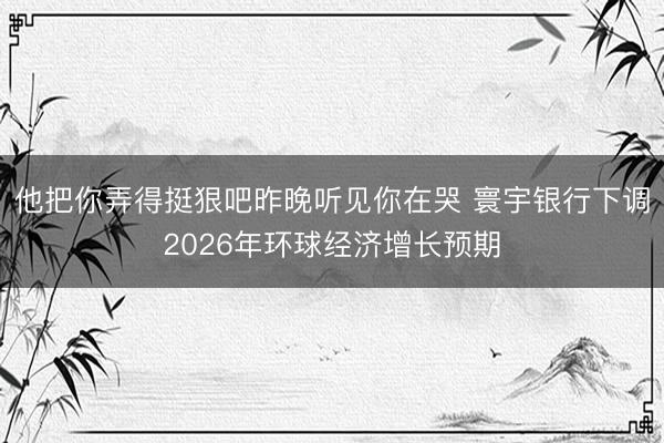 他把你弄得挺狠吧昨晚听见你在哭 寰宇银行下调2026年环球经济增长预期