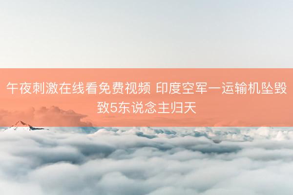 午夜刺激在线看免费视频 印度空军一运输机坠毁致5东说念主归天