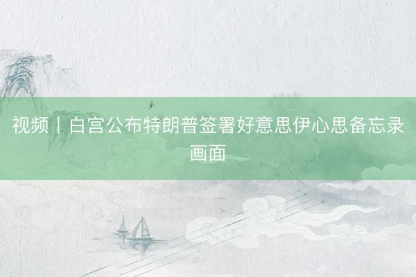 视频丨白宫公布特朗普签署好意思伊心思备忘录画面